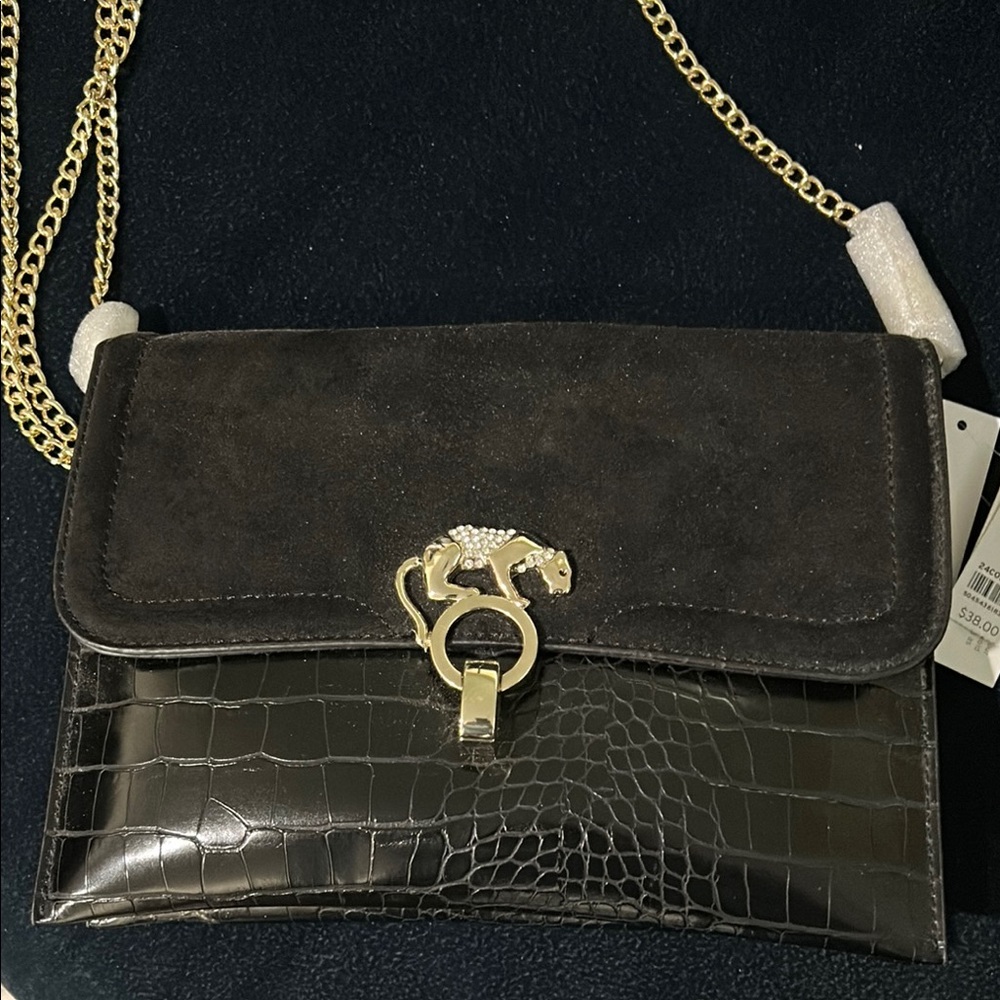 Torrid Black Crossbody Bag with Gold Chain - New